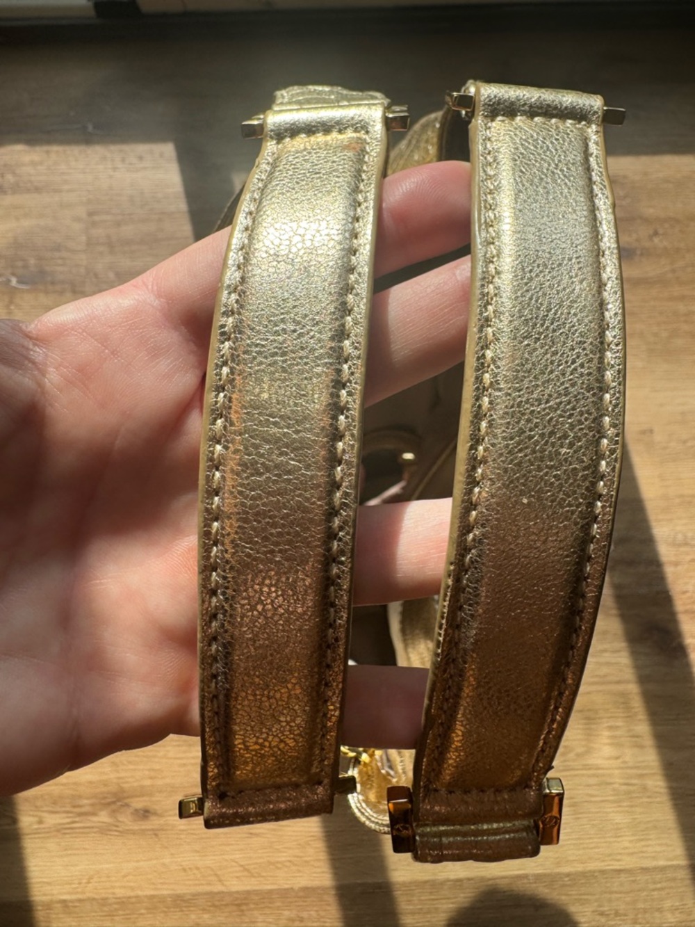 Tory Burch Metallic Gold Hobo Shoulder Bag - Picture 9 of 13